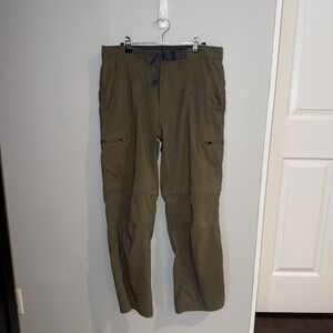 Outdoor Life Men Convertible Pant Size 34x29 zip Off Shorts Olive Hiking Camping